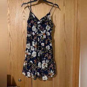 Gilli Navy Floral Smocked Top Sundress  Dress